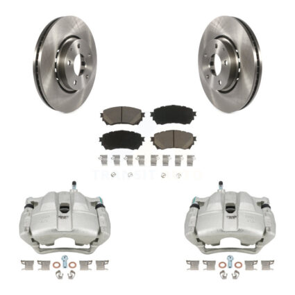 Front Disc Brake Caliper Rotor Ceramic Pad Kit For 2019-2021 Mazda 6 Naturally Aspirated KC8-100230C