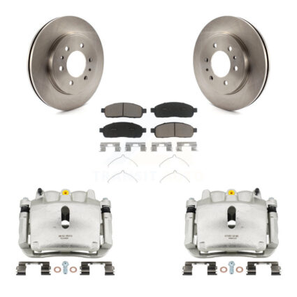 Front Disc Brake Caliper Rotor And Ceramic Pad Kit For 2009 Ford F-150 With 6 Lug Wheels KC8-100234C