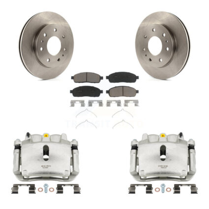 Front Disc Brake Caliper Rotor And Ceramic Pad Kit For 2009 Ford F-150 With 7 Lug Wheels KC8-100235C
