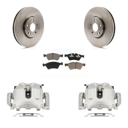Front Disc Brake Caliper Rotors And Ceramic Pad Kit For 2007-2009 Mercedes-Benz E550 AWD KC8-100237C