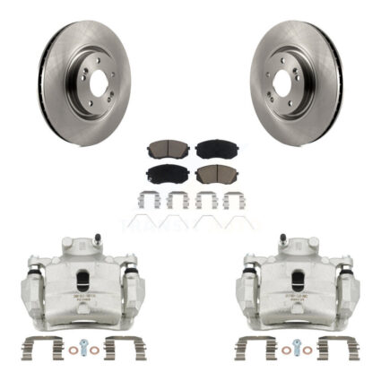 Front Disc Brake Caliper Rotors And Ceramic Pads Kit For Hyundai Sonata Kia Optima KC8-100240C