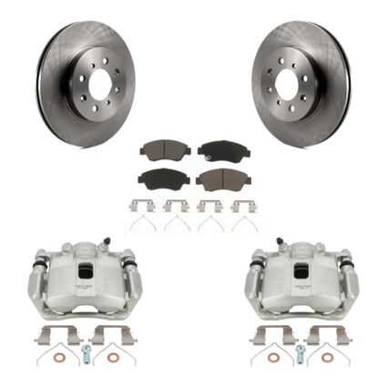 Front Disc Brake Caliper Rotors And Ceramic Pads Kit For Honda Fit KC8-100252C