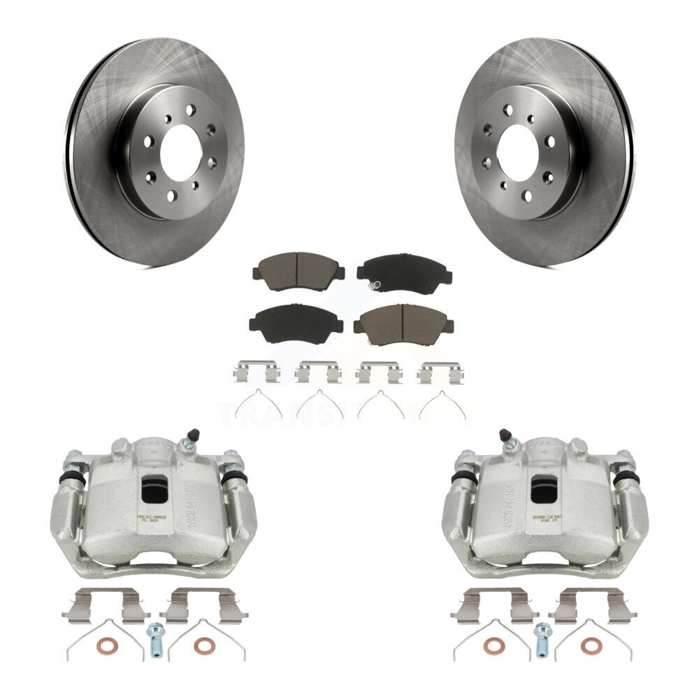 Front Disc Brake Caliper Rotors And Ceramic Pads Kit For Honda Fit KC8-100252C