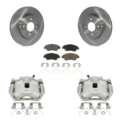 Front Disc Brake Caliper Rotors And Ceramic Pads Kit For 2015-2020 Honda Fit KC8-100254C