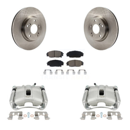 Front Disc Brake Caliper Rotors And Ceramic Pads Kit For 2007-2010 Acura CSX Type-S KC8-100264C