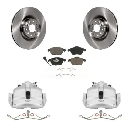 Front Disc Brake Caliper Rotors And Ceramic Pads Kit For Volkswagen Golf KC8-100265C