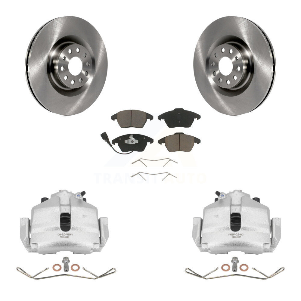 Front Disc Brake Caliper Rotors And Ceramic Pads Kit For Volkswagen Golf KC8-100265C