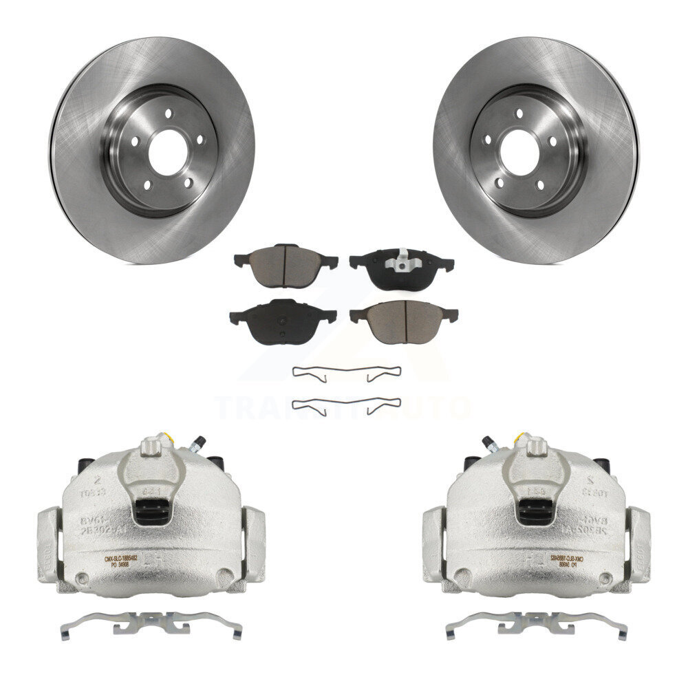 Front Brake Caliper Rotors Ceramic Pad Kit For 14 Ford Transit Connect 104.8" wheel base KC8-100274C