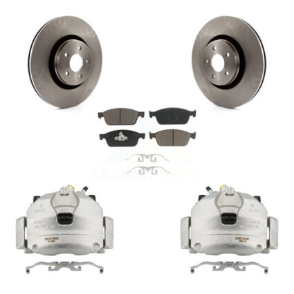 Front Disc Brake Caliper Rotors And Ceramic Pads Kit For Lincoln MKC KC8-100275C