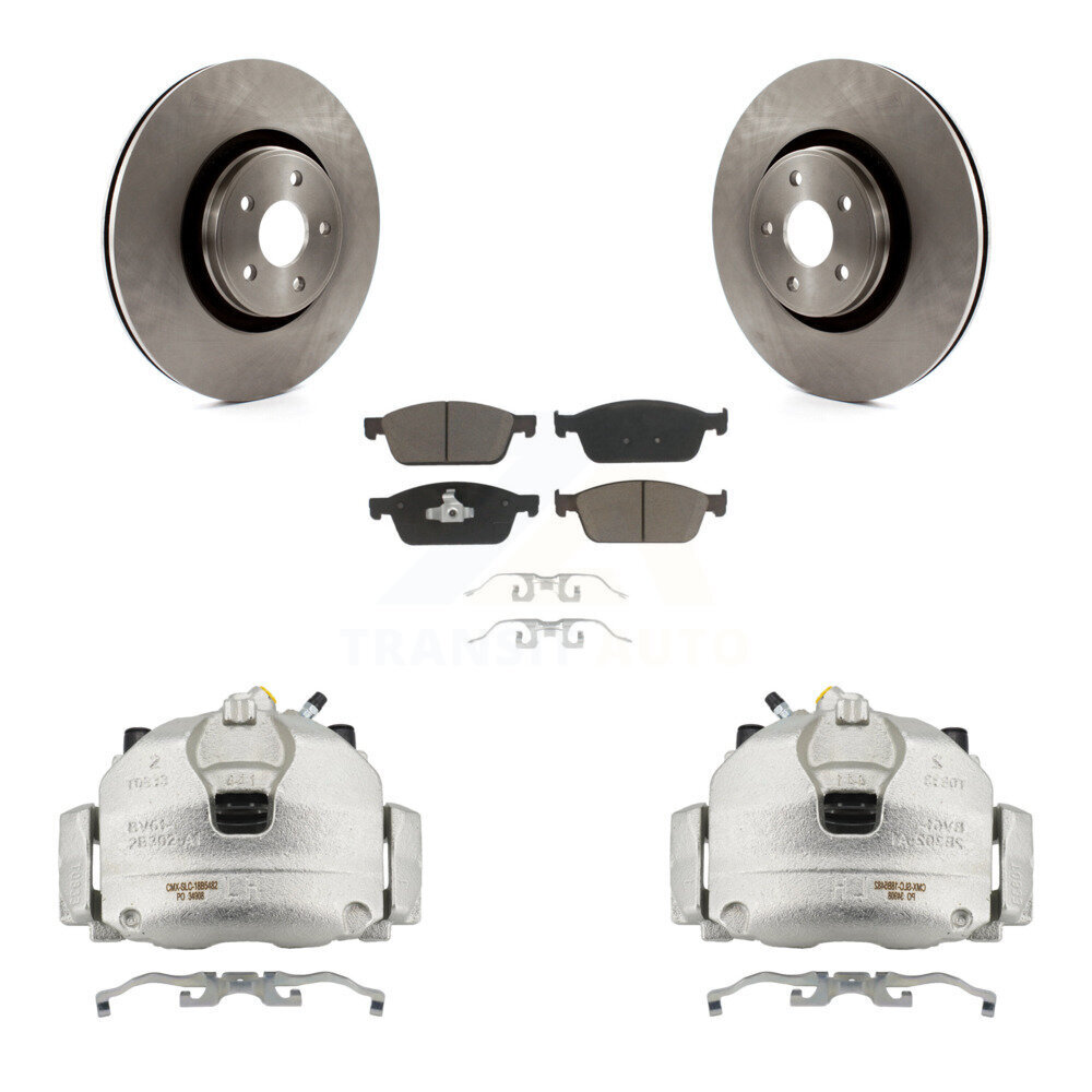 Front Disc Brake Caliper Rotors And Ceramic Pads Kit For Lincoln MKC KC8-100275C