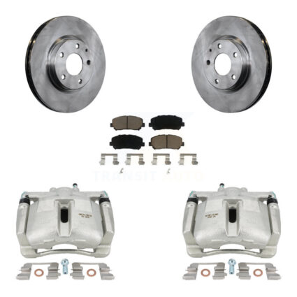 Front Disc Brake Caliper Rotors And Ceramic Pads Kit For 2013-2015 Mazda CX-5 KC8-100289C