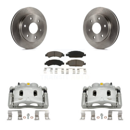 Front Disc Brake Caliper Rotor Ceramic Pad Kit For 2007 GMC Sierra 1500 rear brakes KC8-100297C