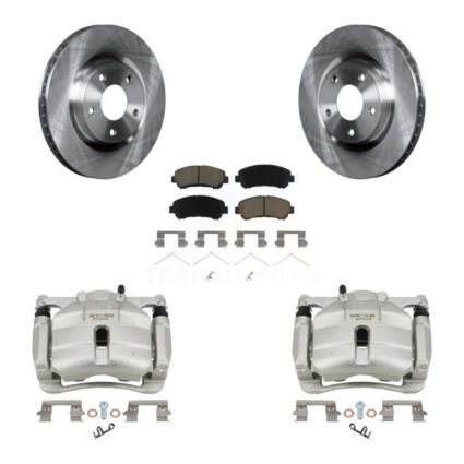Front Disc Brake Caliper Rotors And Ceramic Pads Kit For Nissan Rogue Select KC8-100299C