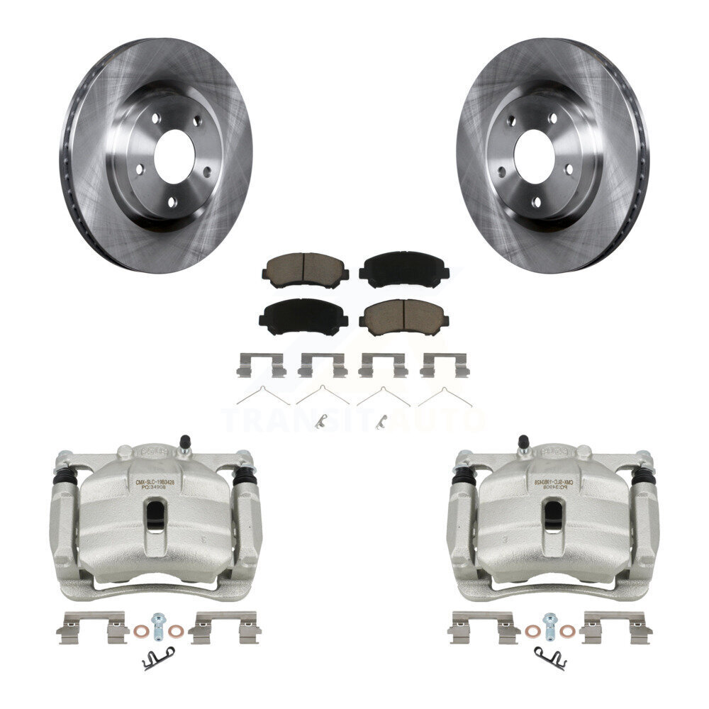 Front Disc Brake Caliper Rotors And Ceramic Pads Kit For Nissan Rogue Select KC8-100299C