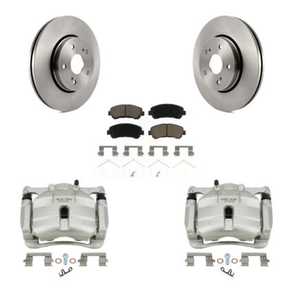 Front Disc Brake Caliper Rotors And Ceramic Pads Kit For 2010-2013 Suzuki Kizashi KC8-100300C