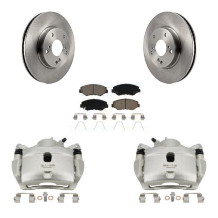 Front Disc Brake Caliper Rotors And Ceramic Pads Kit For Honda Civic KC8-100302C