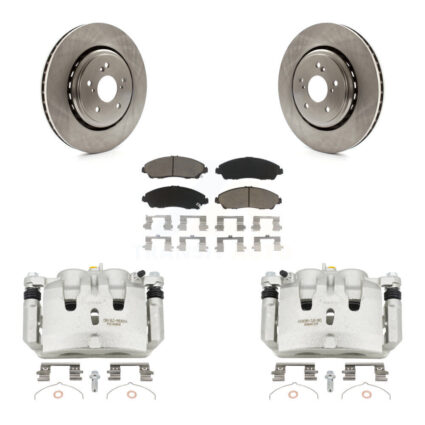 Front Disc Brake Caliper Rotors And Ceramic Pads Kit For 2014-2016 Acura MDX KC8-100316C