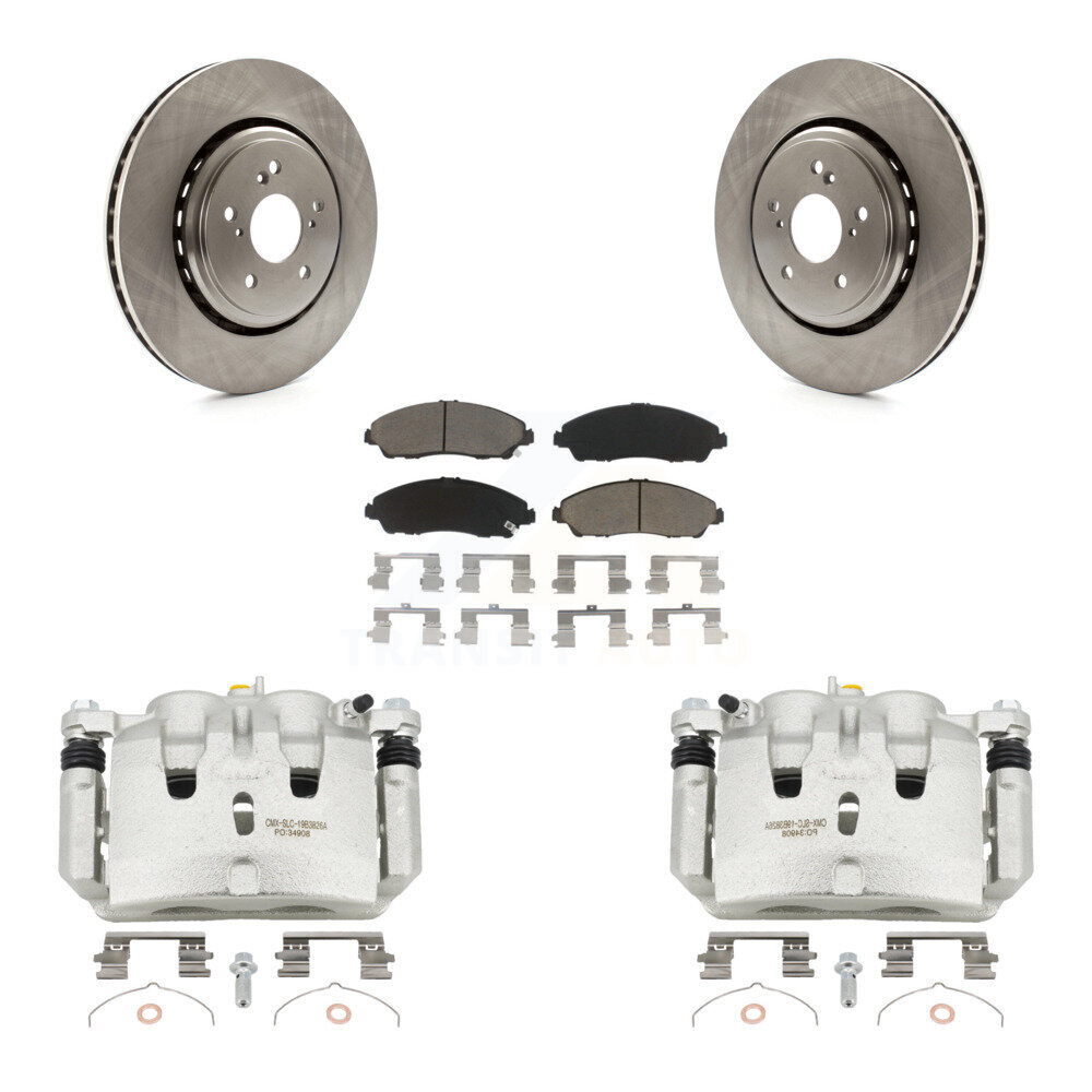 Front Disc Brake Caliper Rotors And Ceramic Pads Kit For 2014-2016 Acura MDX KC8-100316C