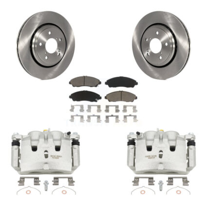 Front Disc Brake Caliper Rotors And Ceramic Pads Kit For Honda Pilot Ridgeline Acura MDX KC8-100317C