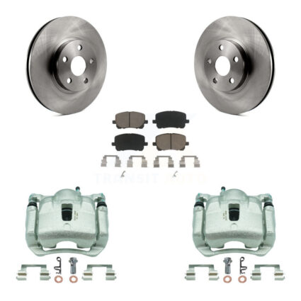 Front Disc Brake Caliper Rotors & Ceramic Pad Kit For Toyota Corolla Matrix Pontiac Vibe KC8-100337C