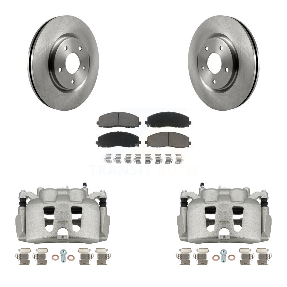 Front Disc Brake Caliper Rotors And Ceramic Pads Kit For 2014-2020 Dodge Journey KC8-100350C
