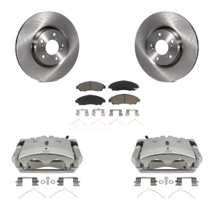 Front Disc Brake Caliper Rotors And Ceramic Pads Kit For 2009-2015 Honda Pilot KC8-100356C