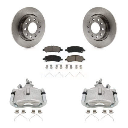 Rear Disc Brake Caliper Rotors And Ceramic Pads Kit For 2013-2016 Dodge Dart KC8-100358C