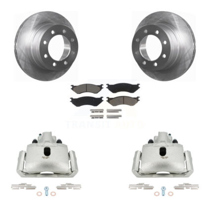 Rear Disc Brake Caliper Rotors And Ceramic Pads Kit For Dodge Ram 1500 With 8 Lug Wheels KC8-100362C