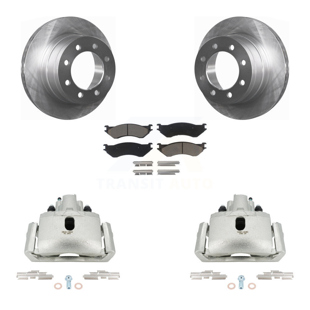 Rear Disc Brake Caliper Rotors And Ceramic Pads Kit For Dodge Ram 1500 With 8 Lug Wheels KC8-100362C