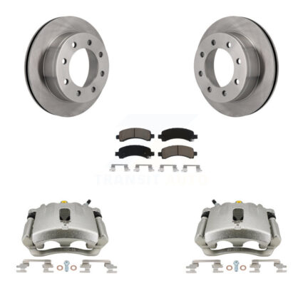 Rear Disc Brake Caliper Rotor Ceramic Pad Kit For GMC Chevrolet Savana 2500 Express 3500 KC8-100366C