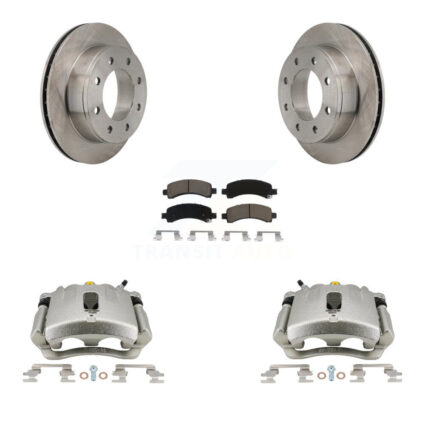 Rear Disc Brake Caliper Rotor Ceramic Pad Kit For Chevrolet Express 2500 GMC Savana 3500 KC8-100368C