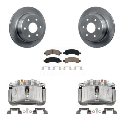 Rear Disc Brake Caliper Rotors And Ceramic Pad Kit For 2002 Chevrolet Avalanche 1500 4WD KC8-100374C