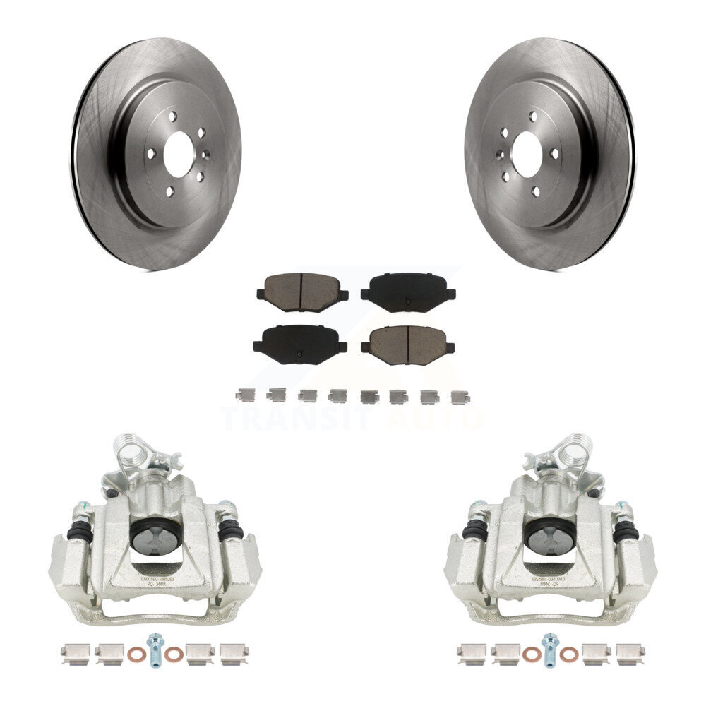 Rear Disc Brake Caliper Rotors And Ceramic Pads Kit For Ford Flex Lincoln MKS KC8-100382C