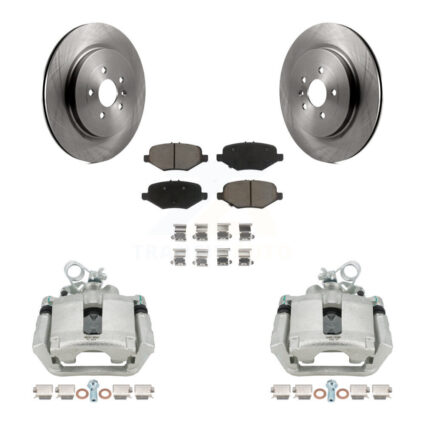 Rear Disc Brake Caliper Rotor Ceramic Pad Kit For Ford Explorer Flex Taurus Police Sedan KC8-100383C