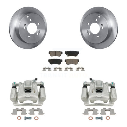 Rear Disc Brake Caliper Rotors And Ceramic Pads Kit For 2001-2006 Hyundai Santa Fe KC8-100390C