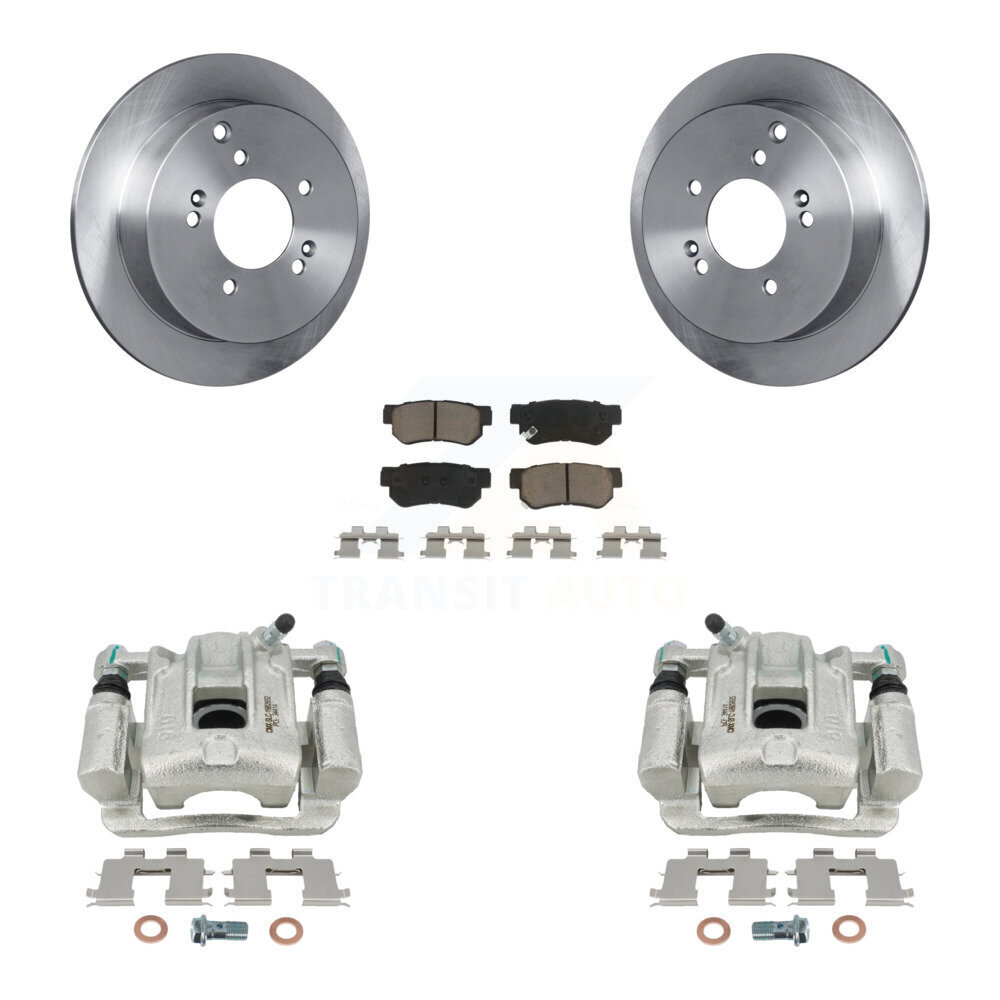 Rear Disc Brake Caliper Rotors And Ceramic Pads Kit For 2001-2006 Hyundai Santa Fe KC8-100390C