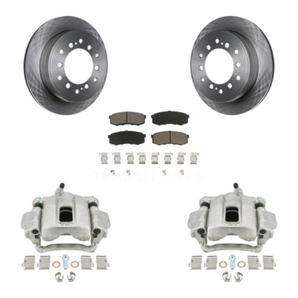 Rear Disc Brake Caliper Rotors And Ceramic Pads Kit For 2010-2014 Toyota FJ Cruiser KC8-100391C