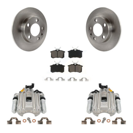 Rear Disc Brake Caliper Rotors And Ceramic Pads Kit For Volkswagen Jetta Golf City KC8-100394C