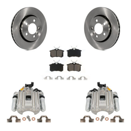 Rear Disc Brake Caliper Rotors And Ceramic Pads Kit For Volkswagen Jetta Golf KC8-100395C