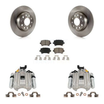 Rear Disc Brake Caliper Rotors And Ceramic Pads Kit For Volkswagen Jetta KC8-100396C