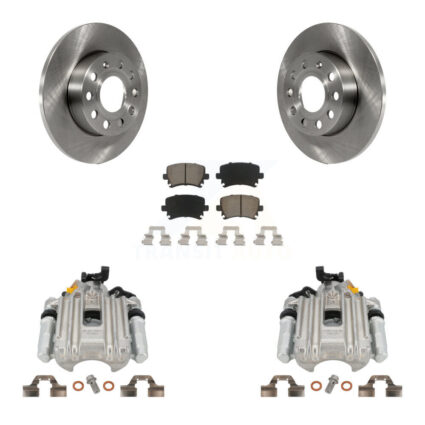 Rear Disc Brake Caliper Rotors And Ceramic Pads Kit For Volkswagen Jetta KC8-100397C