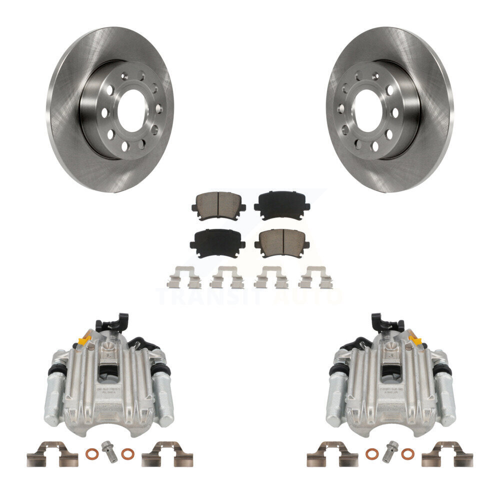Rear Disc Brake Caliper Rotors And Ceramic Pads Kit For Volkswagen Jetta KC8-100397C