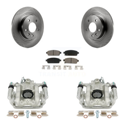 Rear Disc Brake Caliper Rotors And Ceramic Pads Kit For 2013 Chevrolet Cruze LT/LTZ KC8-100403C