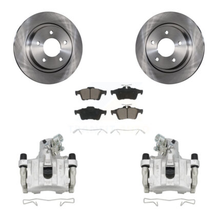 Rear Disc Brake Caliper Rotors And Ceramic Pads Kit For Mazda 3 Sport KC8-100411C