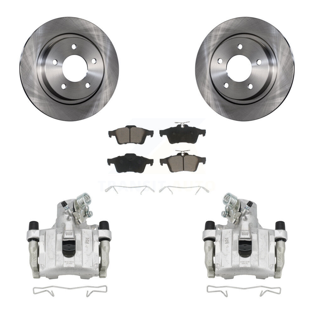 Rear Disc Brake Caliper Rotors And Ceramic Pads Kit For Mazda 3 Sport KC8-100411C