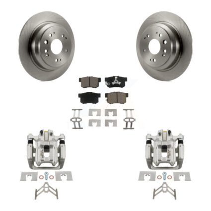 Rear Disc Brake Caliper Rotors And Ceramic Pads Kit For 2012-2015 Honda Crosstour KC8-100414C