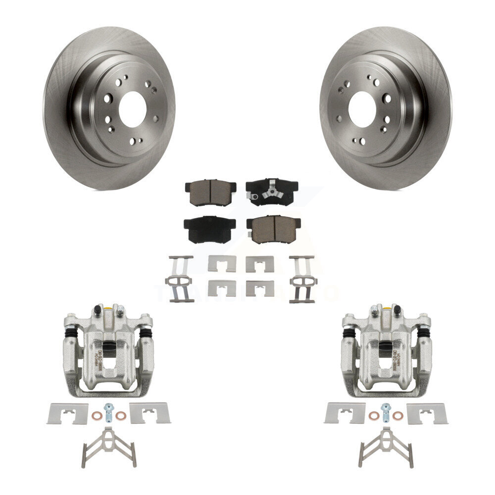 Rear Disc Brake Caliper Rotors And Ceramic Pads Kit For 2012-2015 Honda Crosstour KC8-100414C