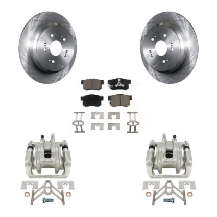 Rear Disc Brake Caliper Rotors And Ceramic Pads Kit For Honda CR-V Acura RDX KC8-100416C