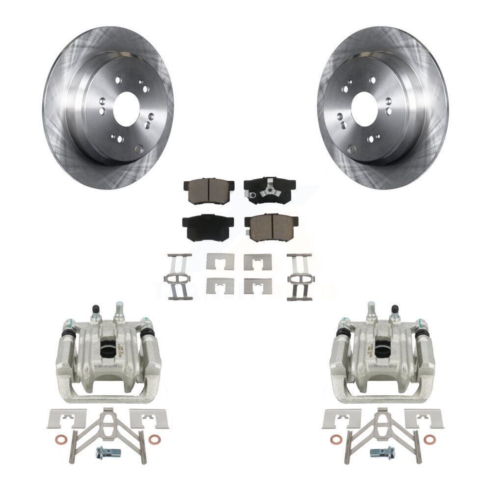 Rear Disc Brake Caliper Rotors And Ceramic Pads Kit For Honda CR-V Acura RDX KC8-100416C