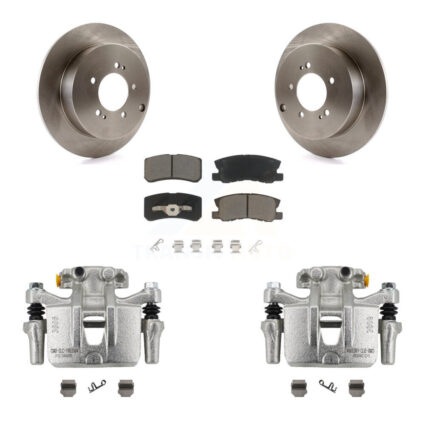 Rear Disc Brake Caliper Rotors And Ceramic Pads Kit For Mitsubishi Lancer Outlander KC8-100420C